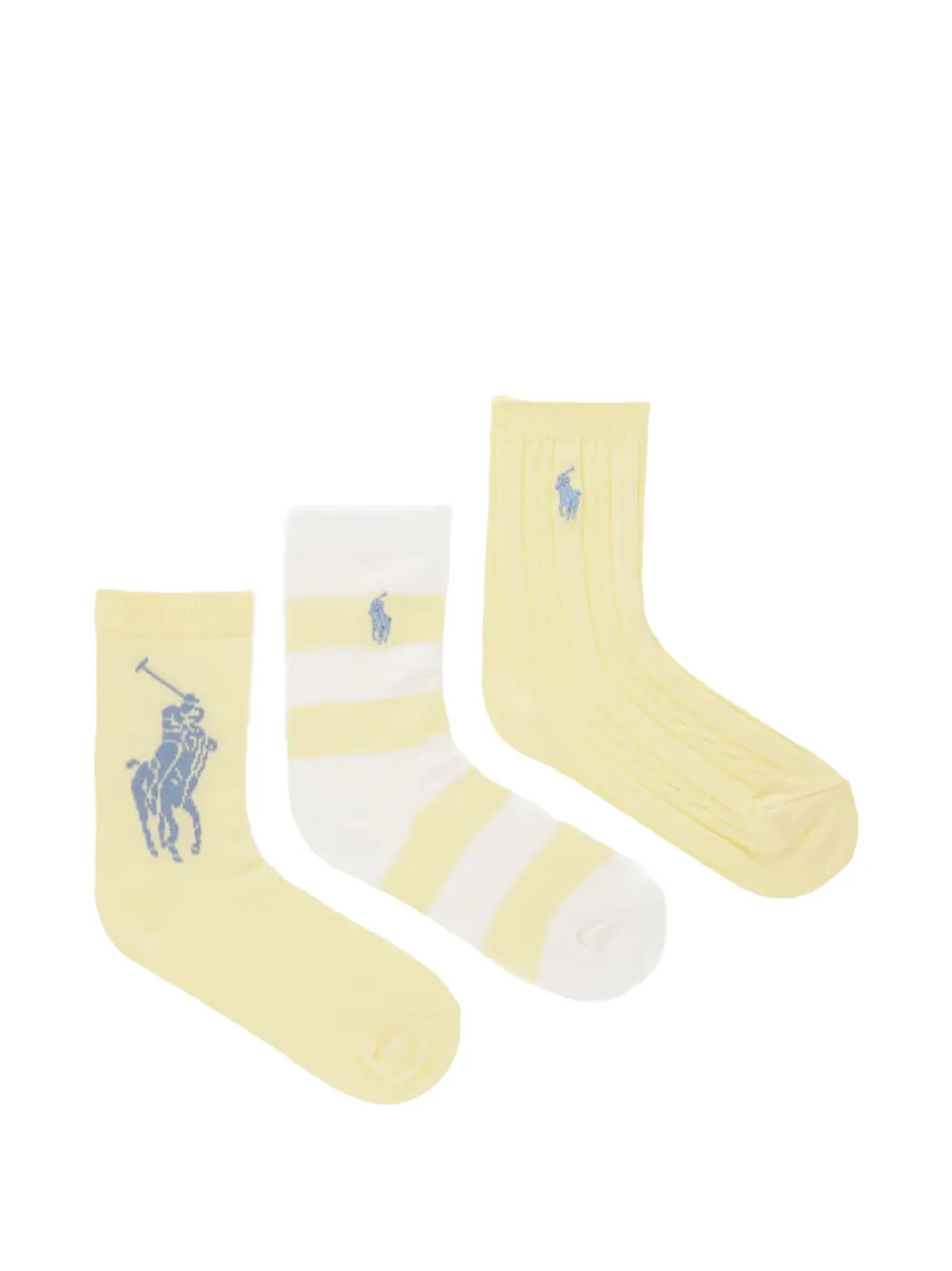 POLO RALPH LAUREN KIDS Polo Pony cable-knit socks (set of three) - Giallo