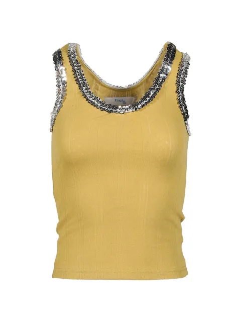 Praying sequin-embellished pointelle-knit top