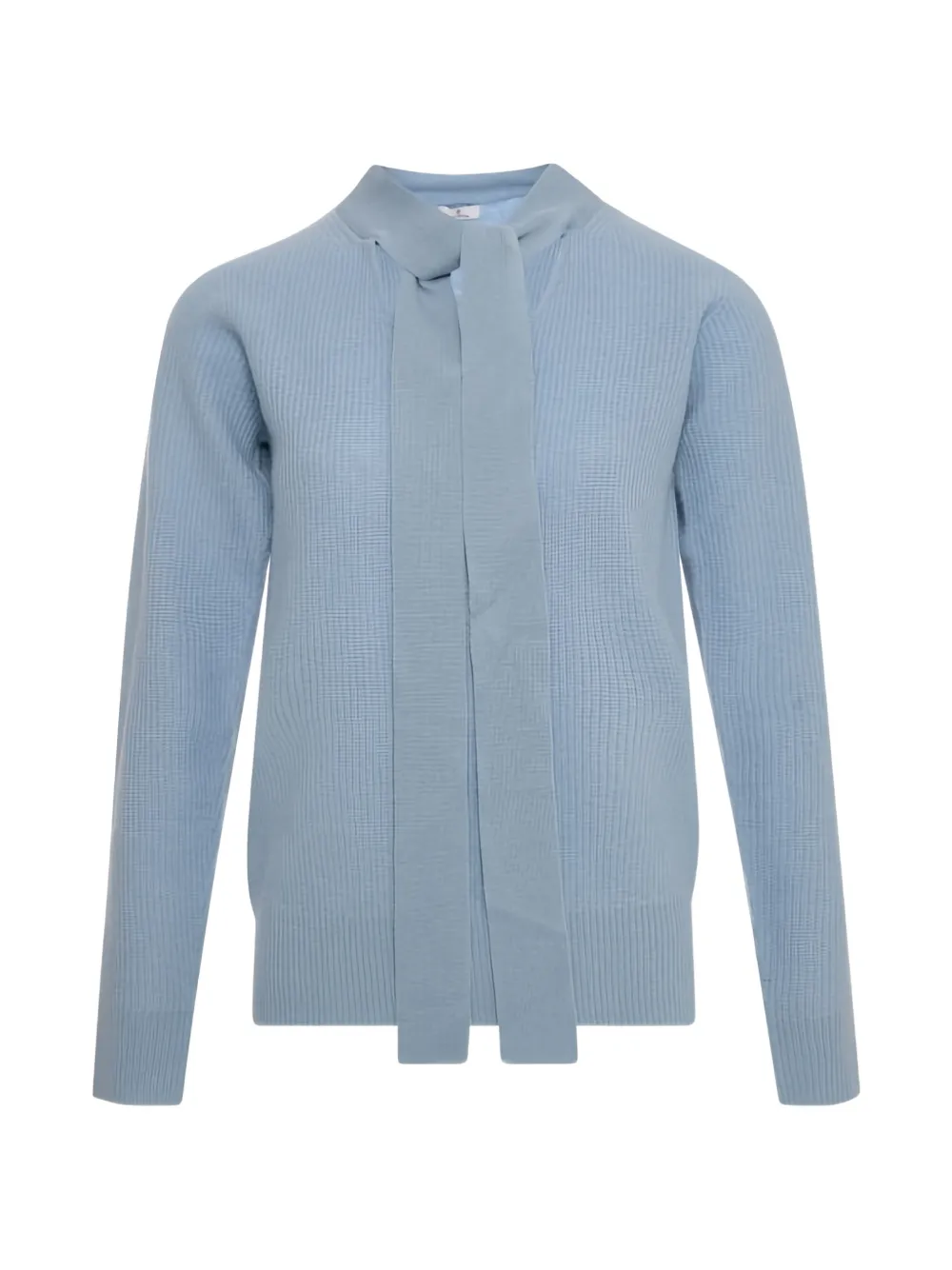 FRACOMINA tie-neck ribbed-knit sweater - Blu