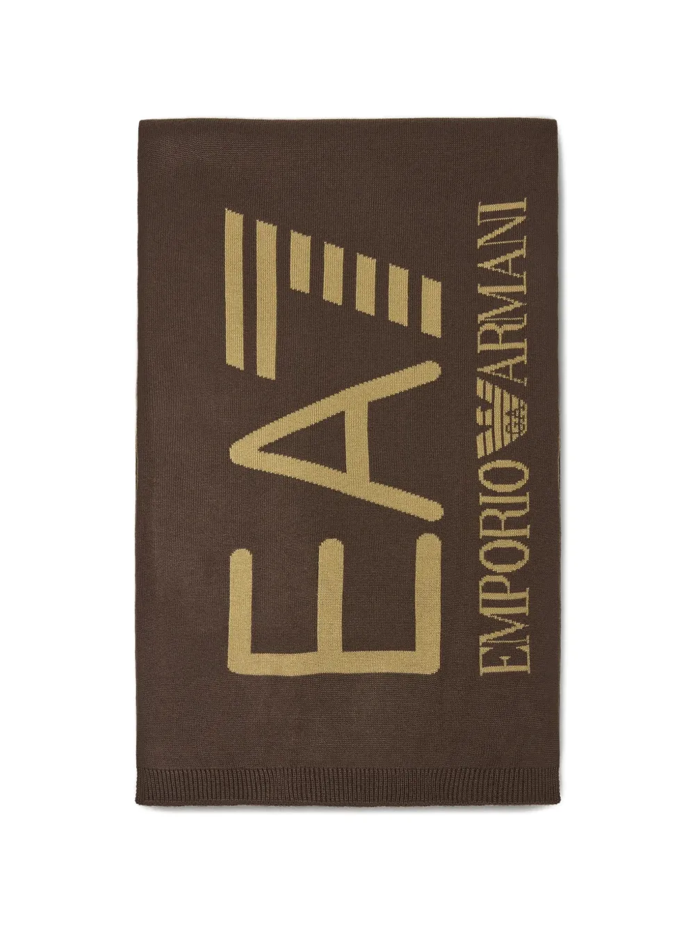 Ea7 Emporio Armani EA7 logo-intarsia scarf - Marrone