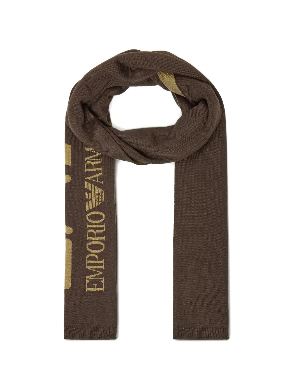 Ea7 Emporio Armani EA7 sjaal met logo-intarsia Bruin