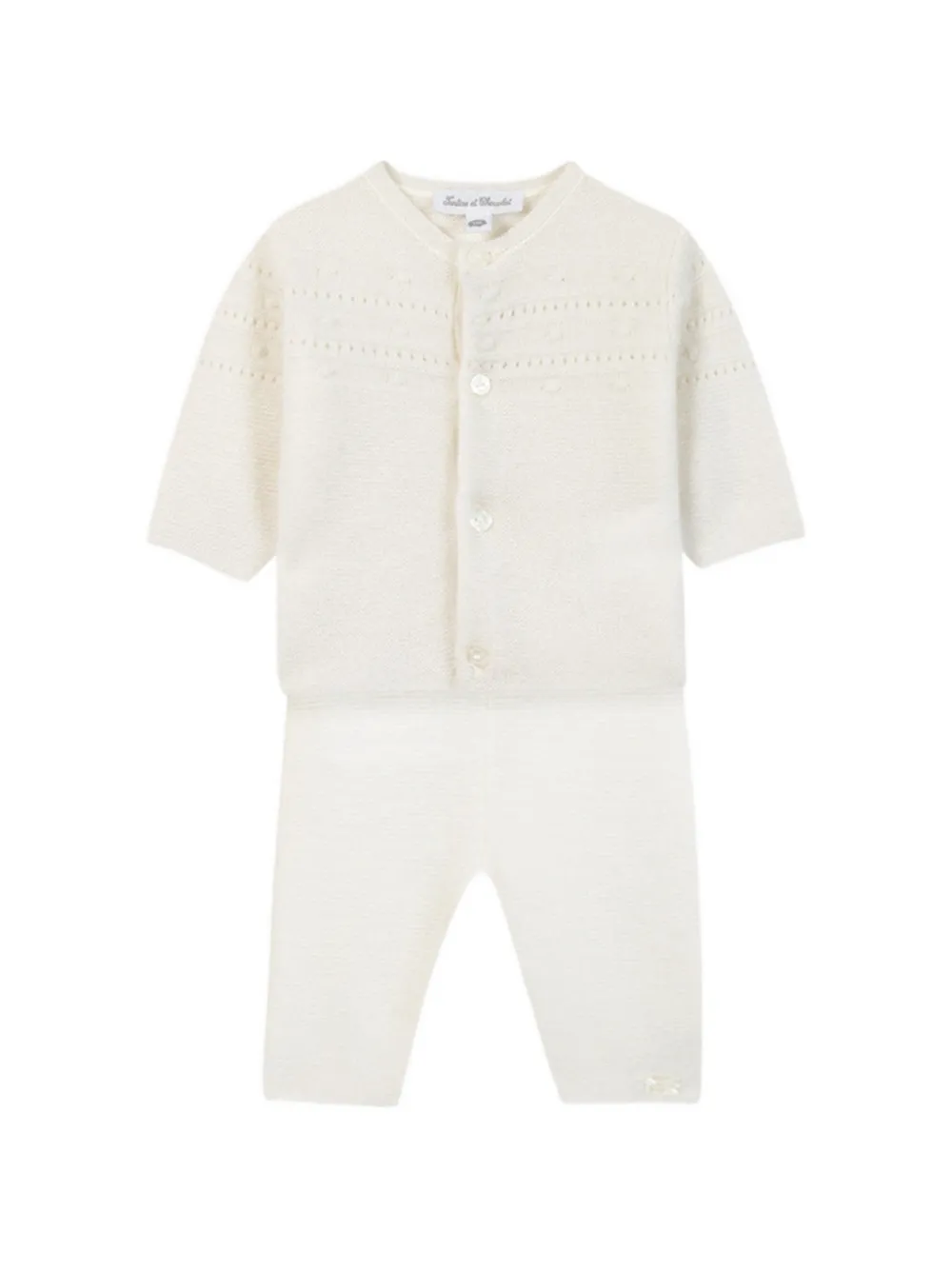 Tartine Et Chocolat pointelle-knit trousers set - Nude