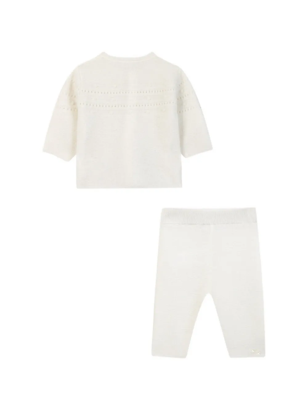 Tartine Et Chocolat Pointelle gebreid broekset Beige
