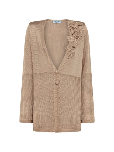 Blugirl floral-appliqué open-knit cardigan