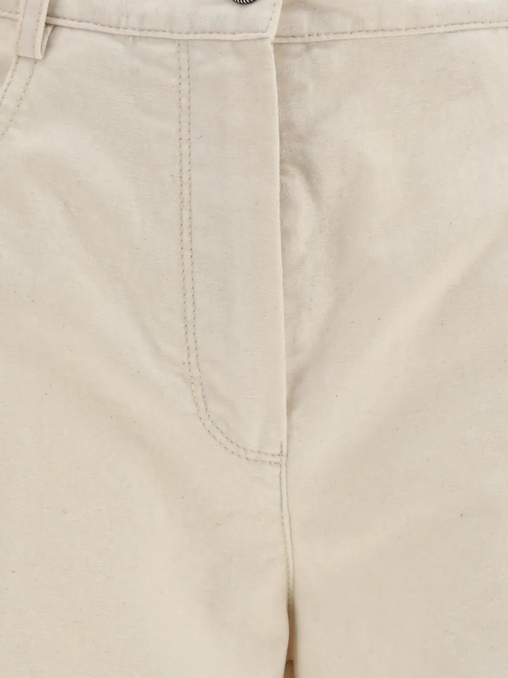 Forte Gesmockte jeans met wijde pijpen Beige