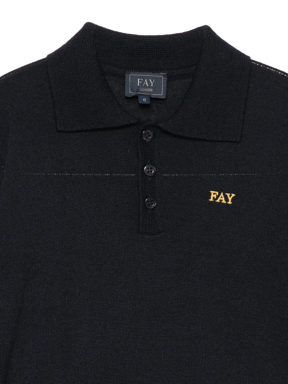 Fay Kids Poloshirt met geborduurd logo Blauw