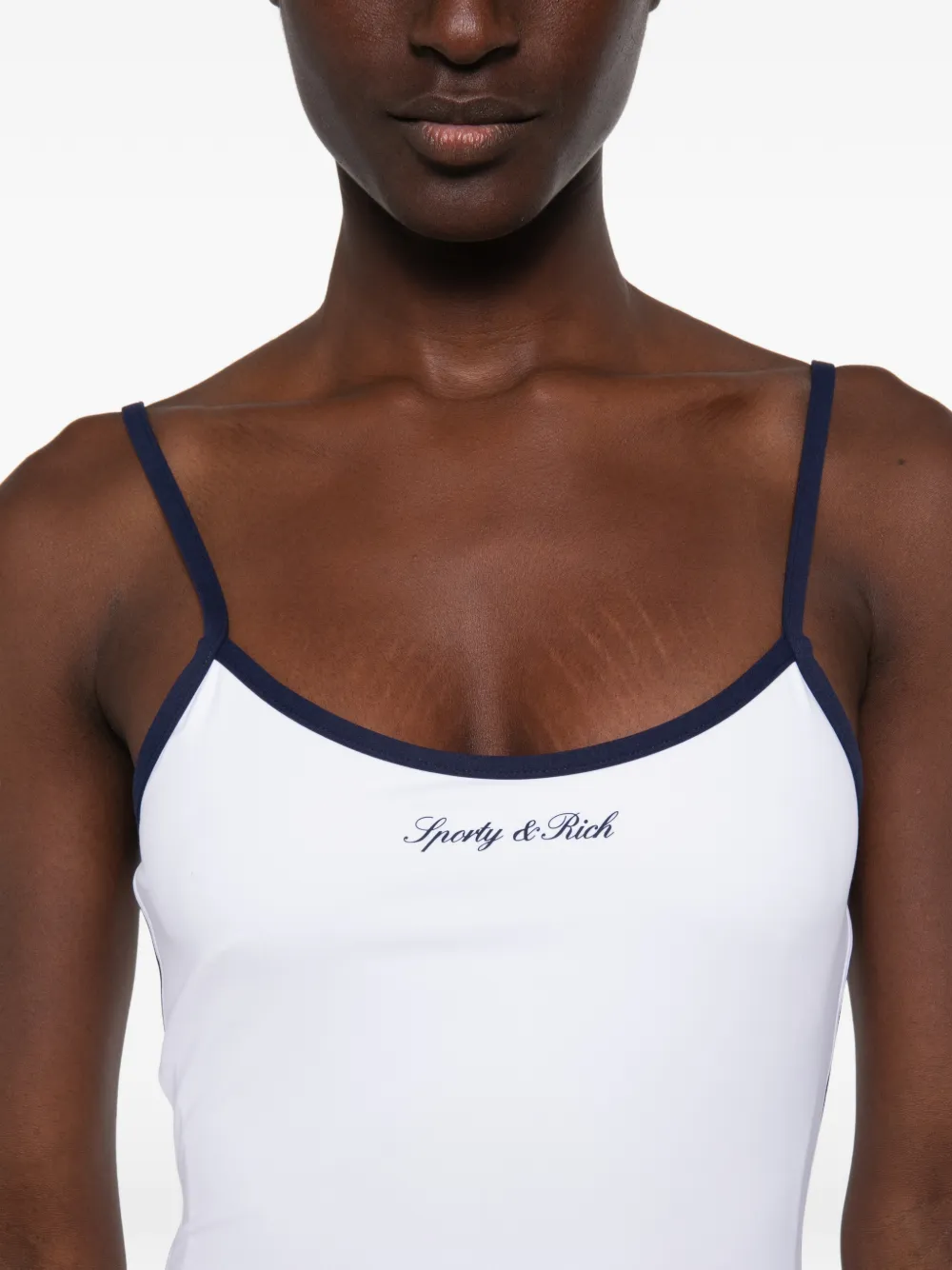 Sporty & Rich Mini-jurk met logoprint Wit