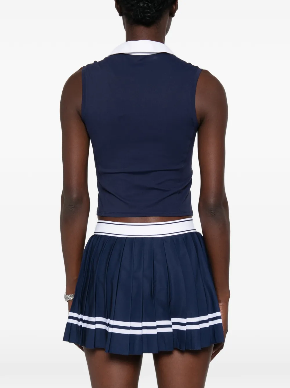 Sporty & Rich Top met geborduurd logo Blauw
