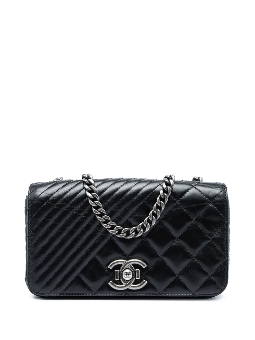 CHANEL Pre-Owned 2014-2015 Small Quilted Aged Calfskin Coco Boy Flap shoulder bag - Nero