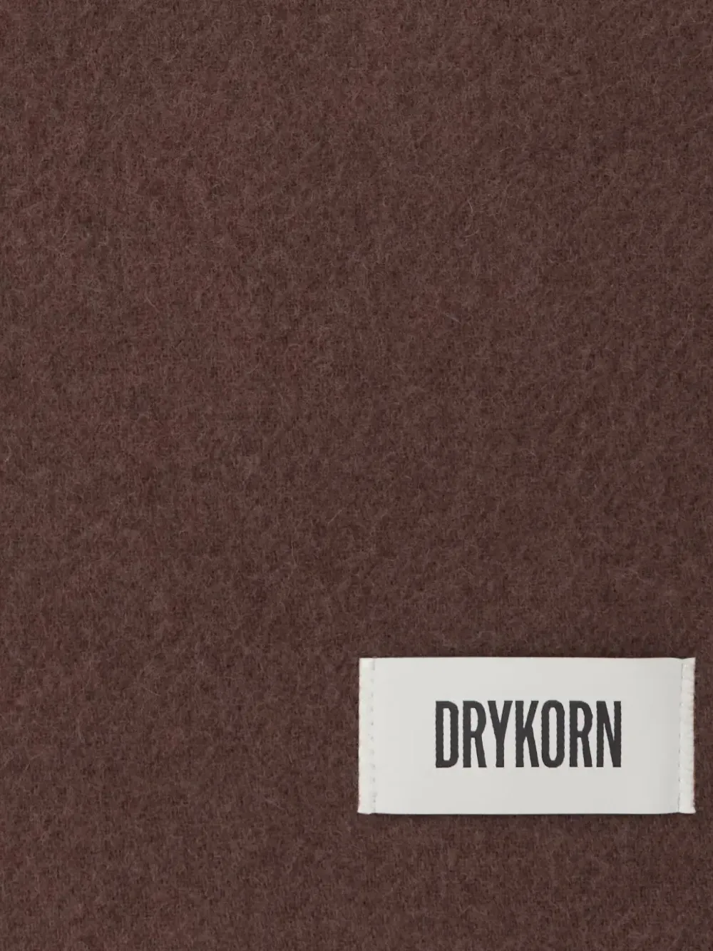 Drykorn Gaze sjaal met logo-patch en franje Bruin