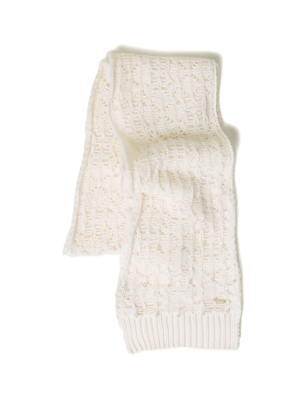 TWINSET Gebreide sjaal met parels Wit