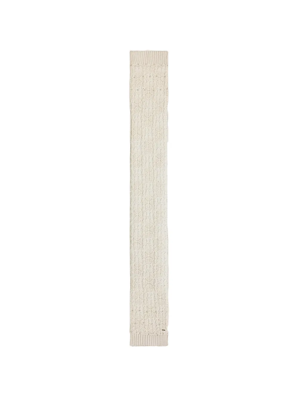 TWINSET knit scarf with pearls - Bianco