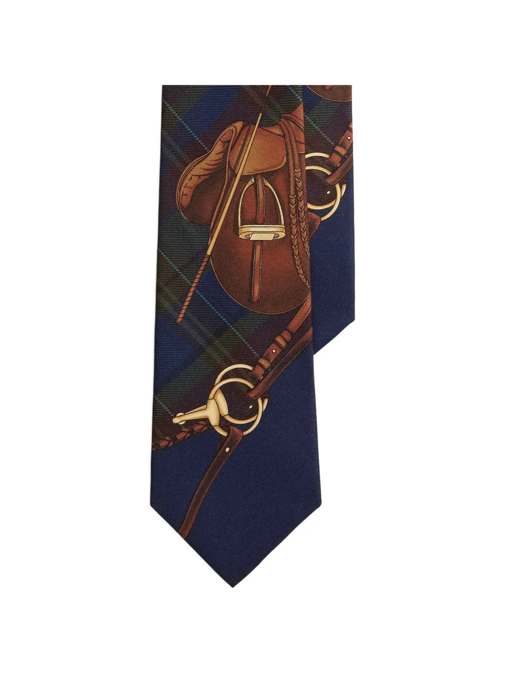 Polo Ralph Lauren Graduate equestrian-plaid silk tie - Blu