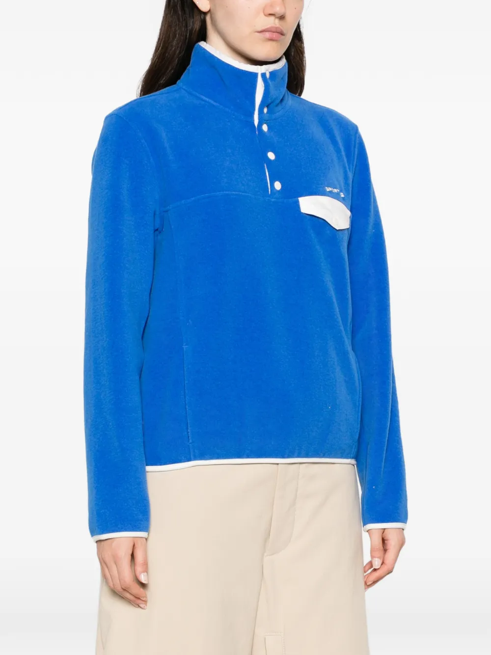 Sporty & Rich Fleece sweater met geborduurd logo Blauw