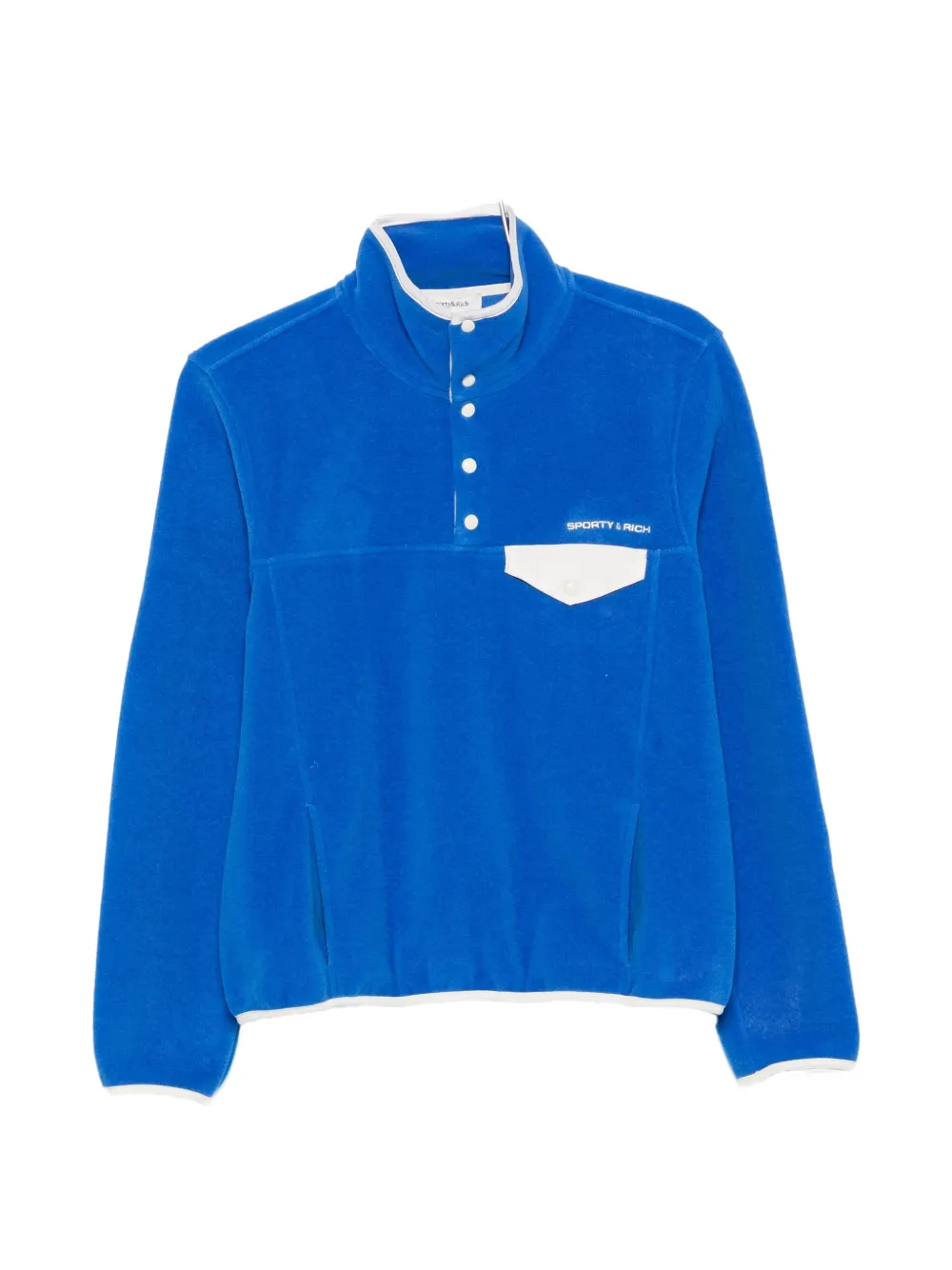 Sporty & Rich fleece-texture logo-embroidered sweatshirt - Bleu Sporty & Rich fleece-texture logo-embroidered sweatshirt - Bleu