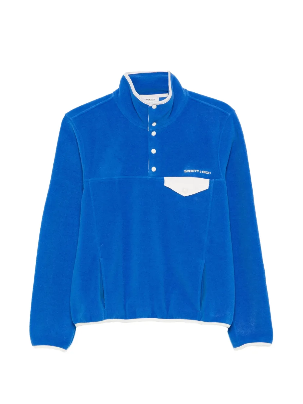 Sporty & Rich fleece-texture logo-embroidered sweatshirt - Blau