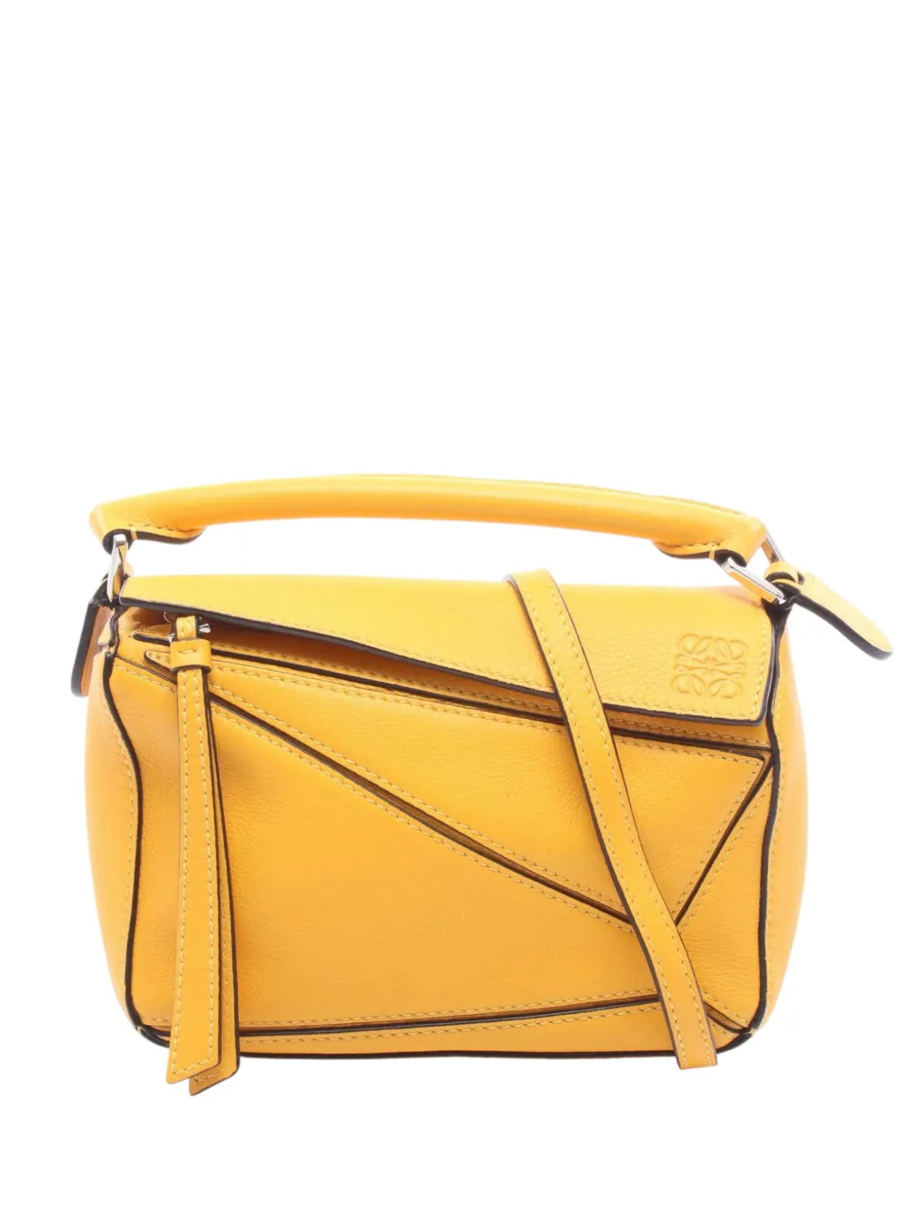 Loewe Pre-Owned mini sac à main Puzzle en cuir de veau (2000-2026) - Jaune Loewe Pre-Owned mini sac à main Puzzle en cuir de veau (2000-2026) - Jaune