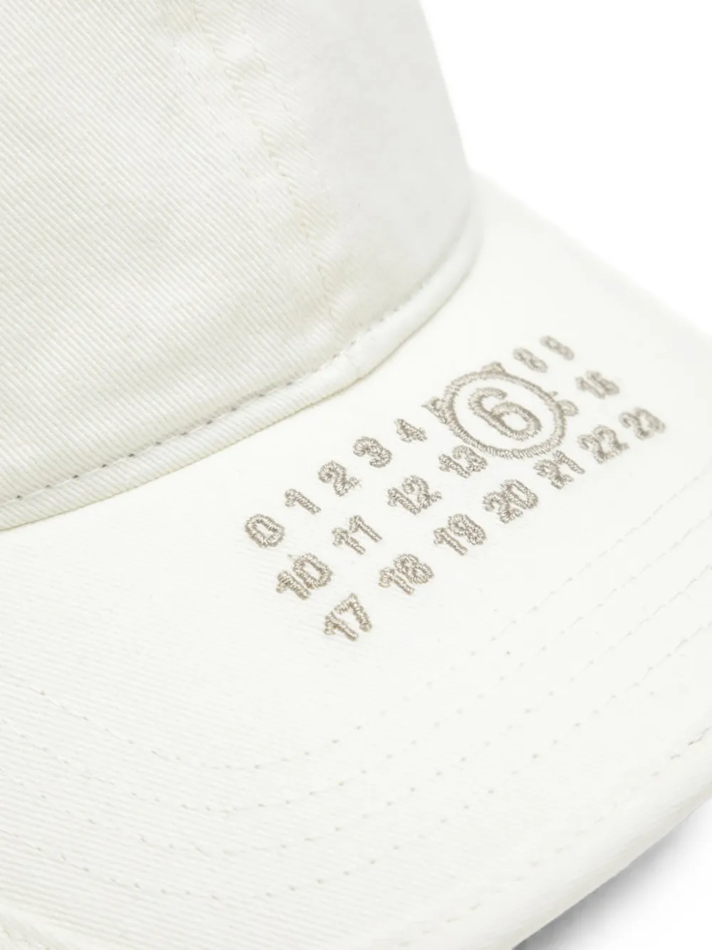 MM6 Maison Margiela Numeric katoenen pet met verwassen effect Wit