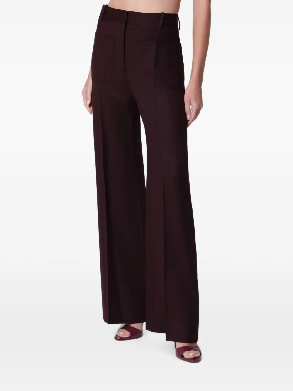 Victoria Beckham Flared broek Rood