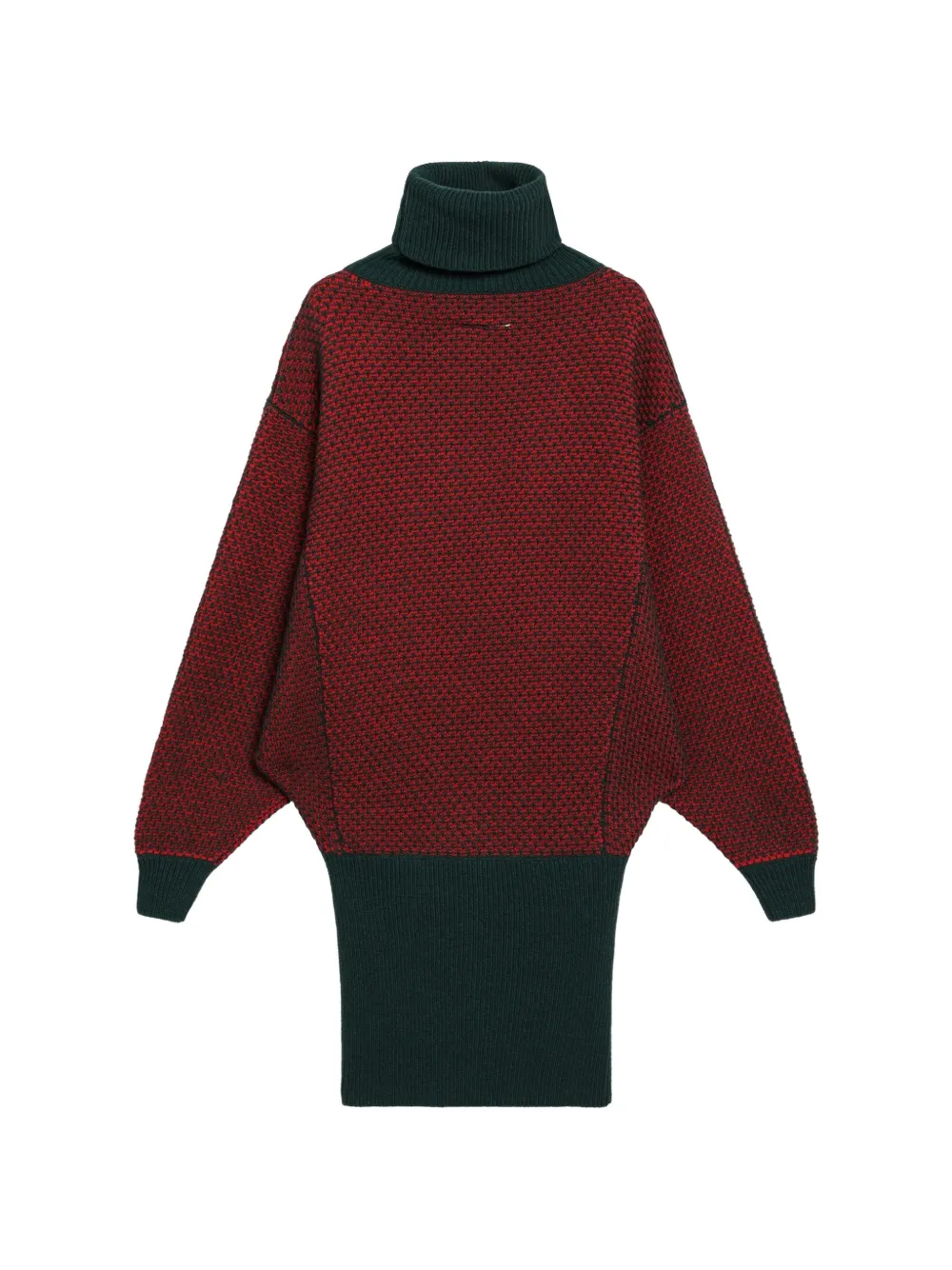 MM6 Maison Margiela geometric-pattern roll-neck mini dress Rood