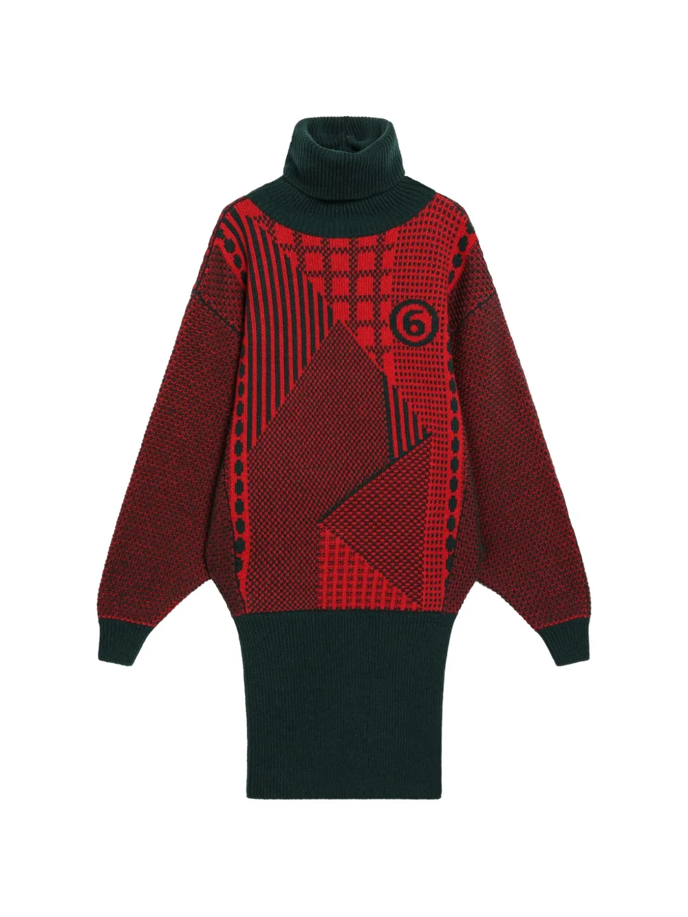 MM6 Maison Margiela geometric-pattern roll-neck mini dress