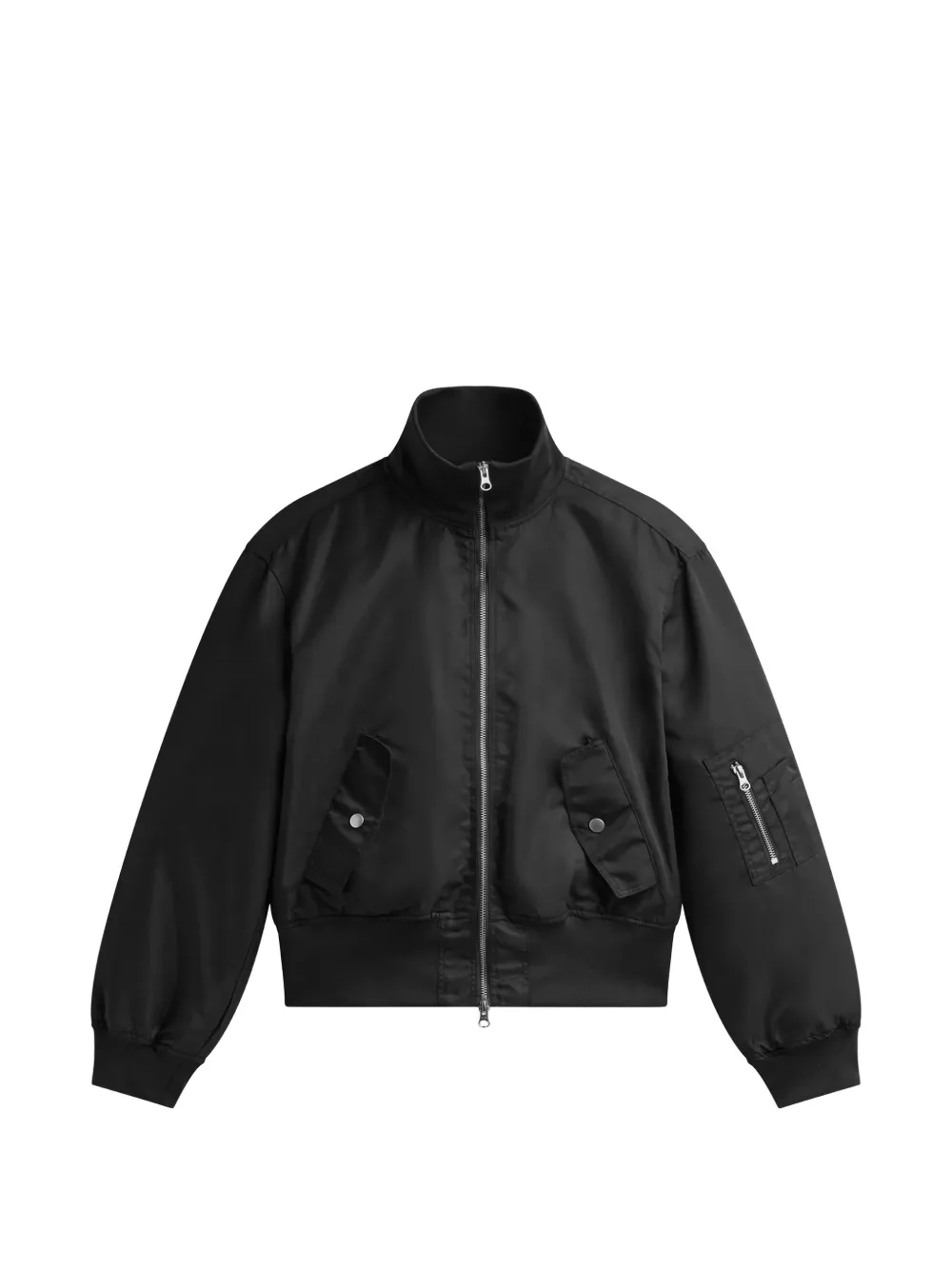The Frankie Shop Storm cropped bomber jacket - Noir The Frankie Shop Storm cropped bomber jacket - Noir