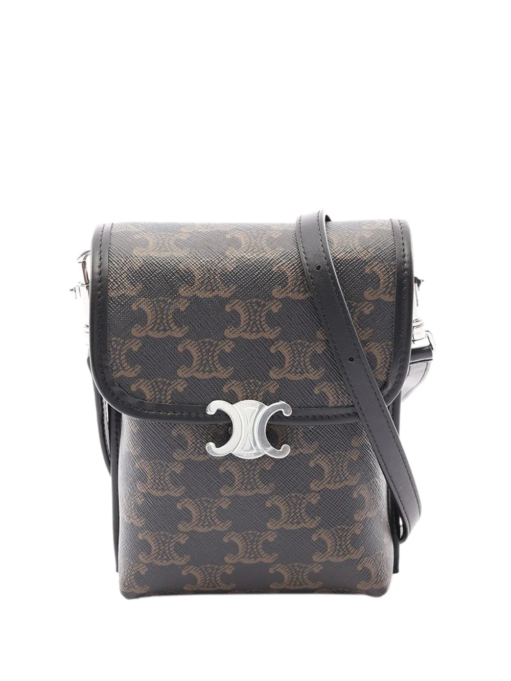 Celine Pre-Owned 2000-2026 Coated Canvas Triomphe Soft Vertical Pouch shoulder bag - Nero