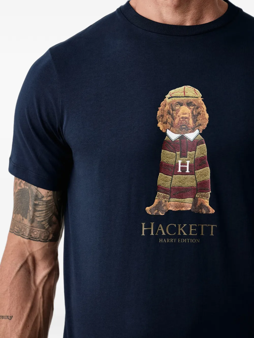 Hackett London Harry graphic-print T-shirt Blauw
