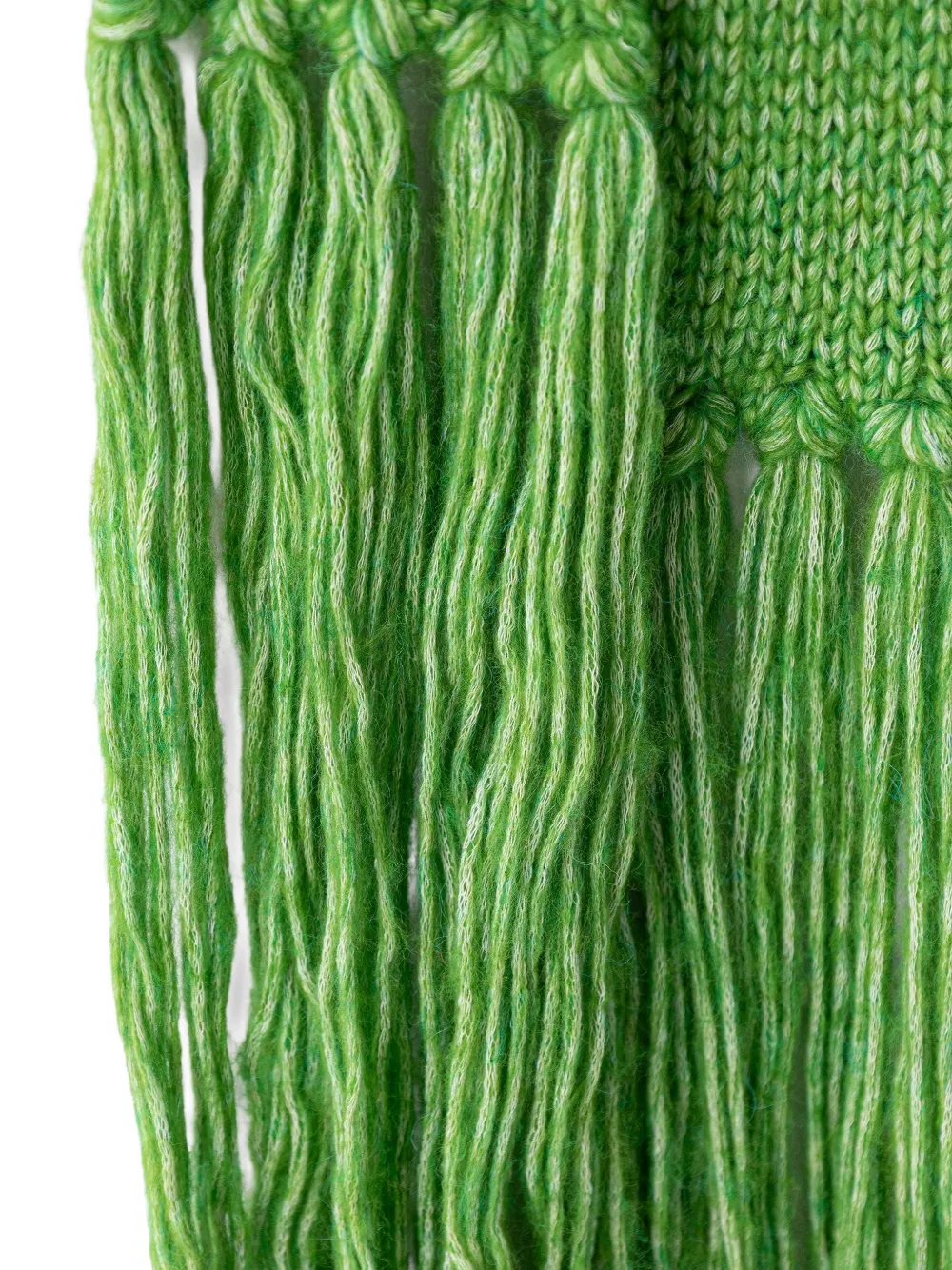 Essentiel Antwerp fringed knitted scarf Groen
