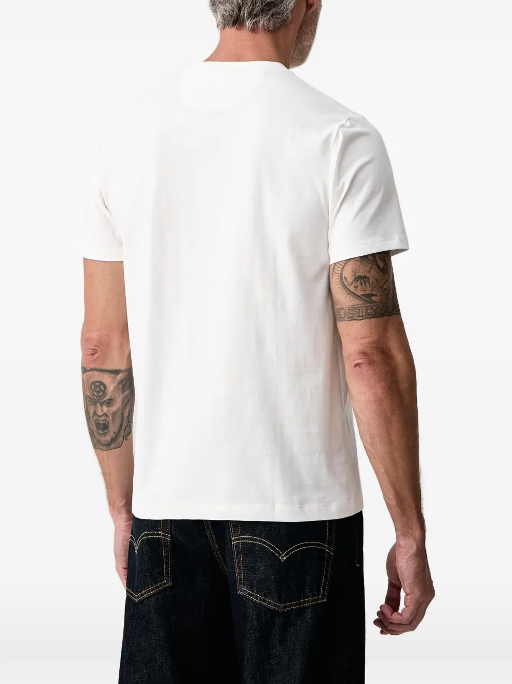 Hackett London logo-embroidered colour-block T-shirt Wit