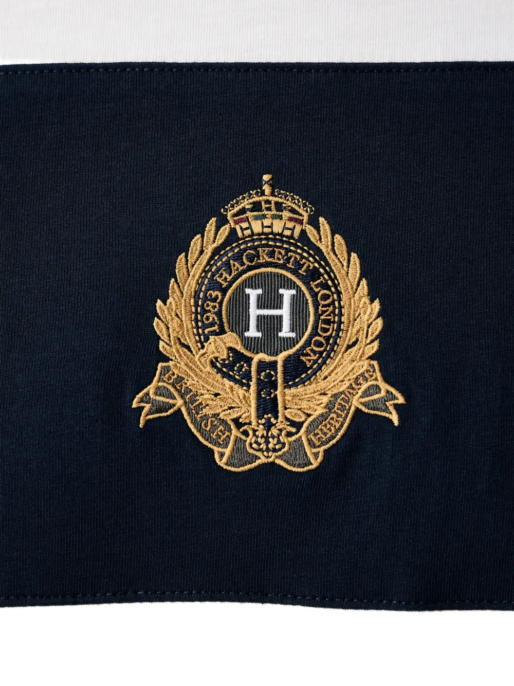 Hackett London logo-embroidered colour-block T-shirt Wit