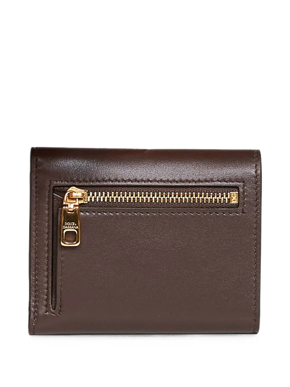 Dolce & Gabbana Leren portemonnee met logo-plakkaat Bruin