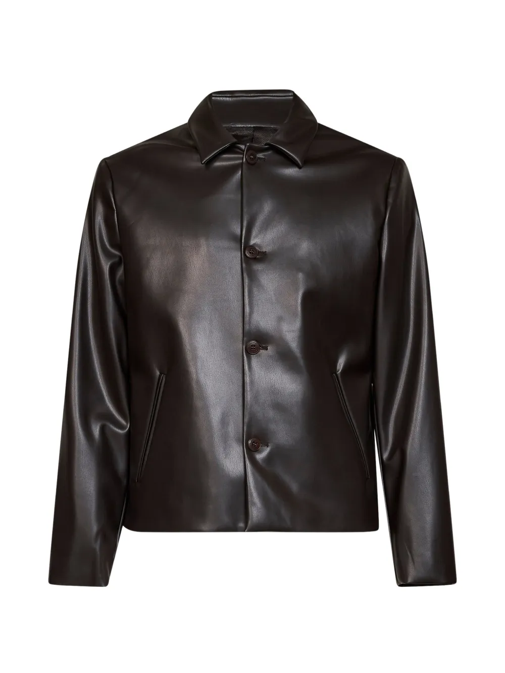 Costumein button-up faux-leather jacket