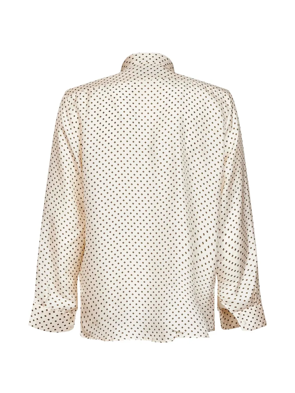 Costumein geometric-print long-sleeve shirt Beige