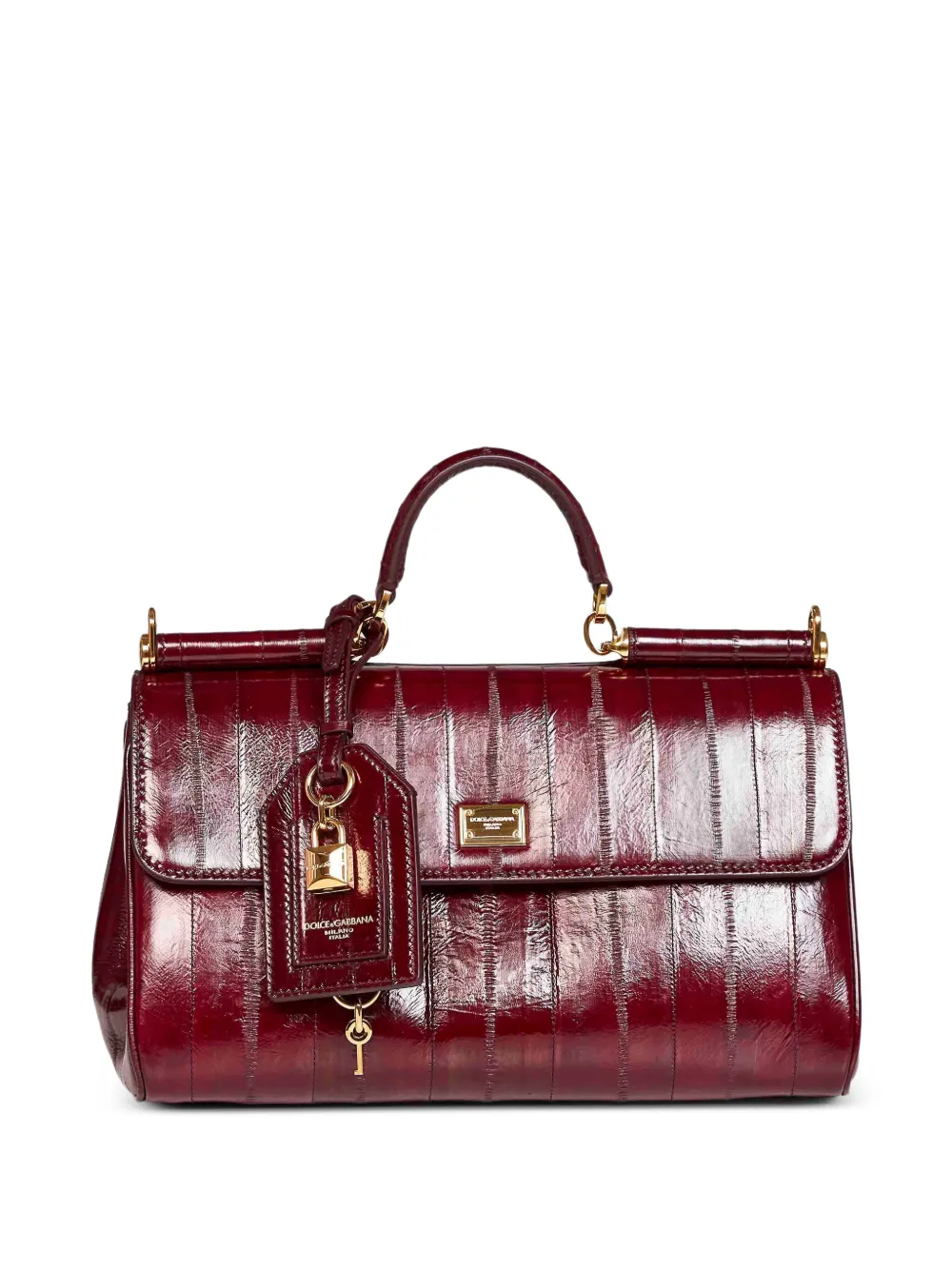 Dolce & Gabbana cabas My Sicily en cuir d'anguille - Rouge Dolce & Gabbana cabas My Sicily en cuir d'anguille - Rouge