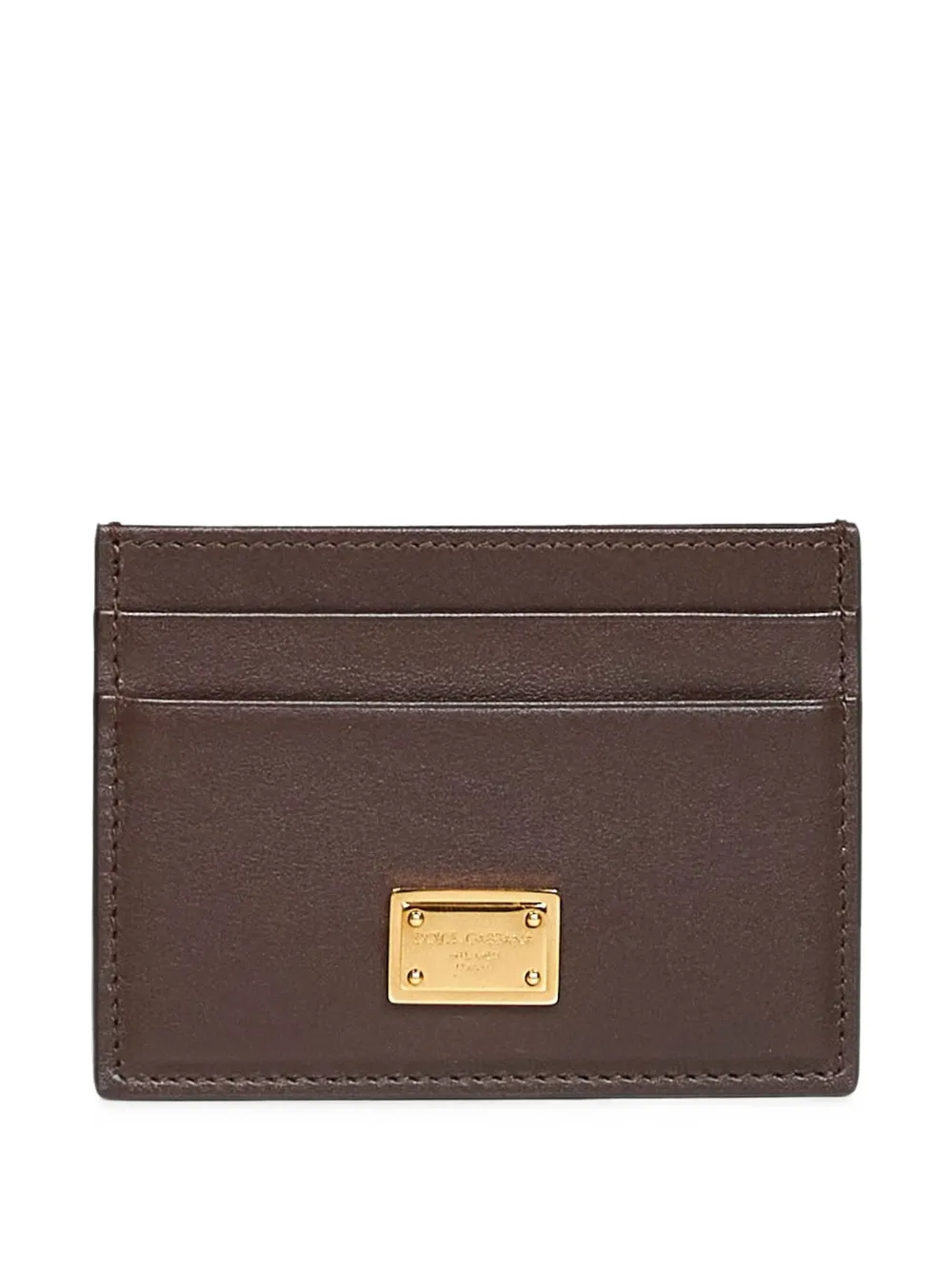 Dolce & Gabbana plongé calfskin cardholder - Marrone