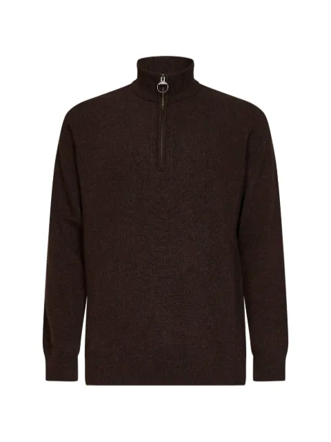 Barbour Holden tartan-patch half-zip sweater