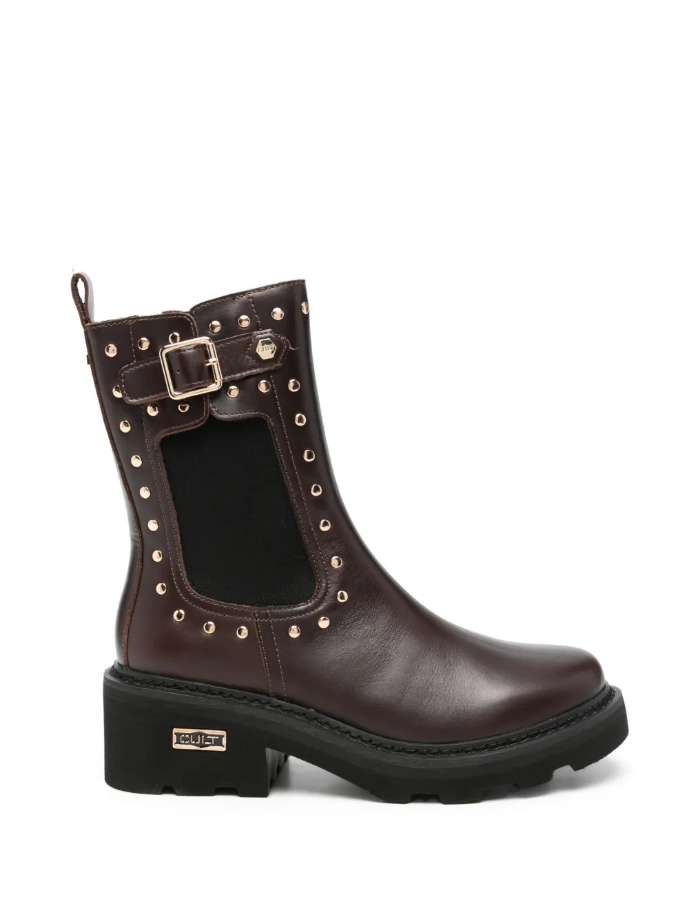 Cult Grace studded buckled boots - Marrone