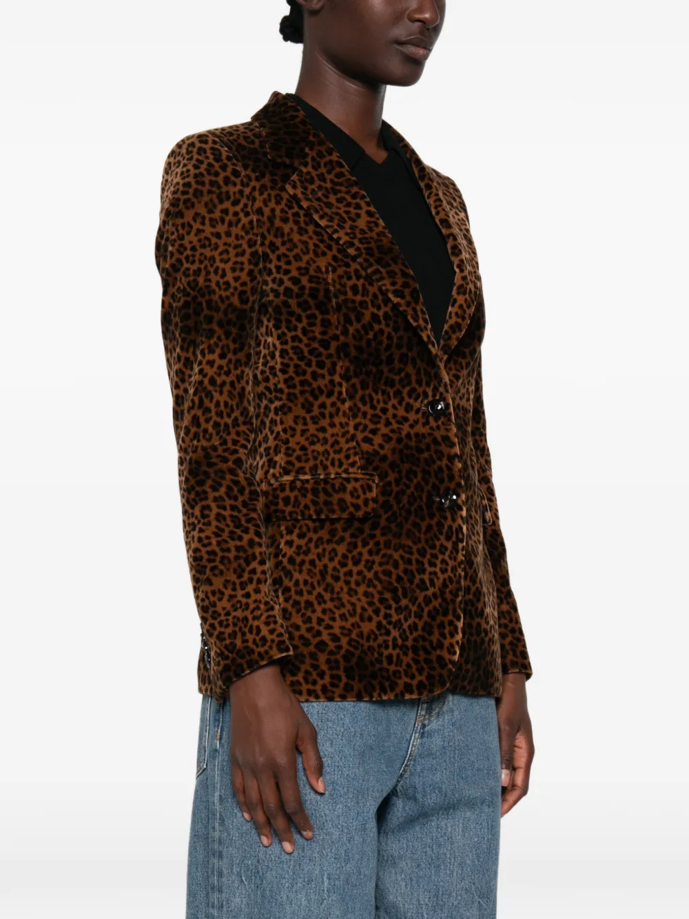 Tagliatore Blazer met luipaardprint Bruin