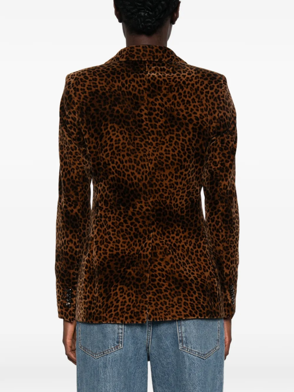 Tagliatore Blazer met luipaardprint Bruin
