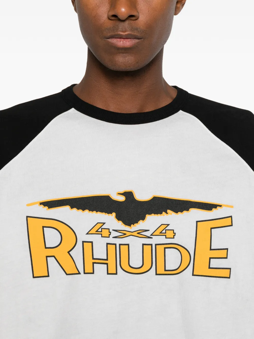 RHUDE logo-print raglan-sleeve T-shirt Grijs