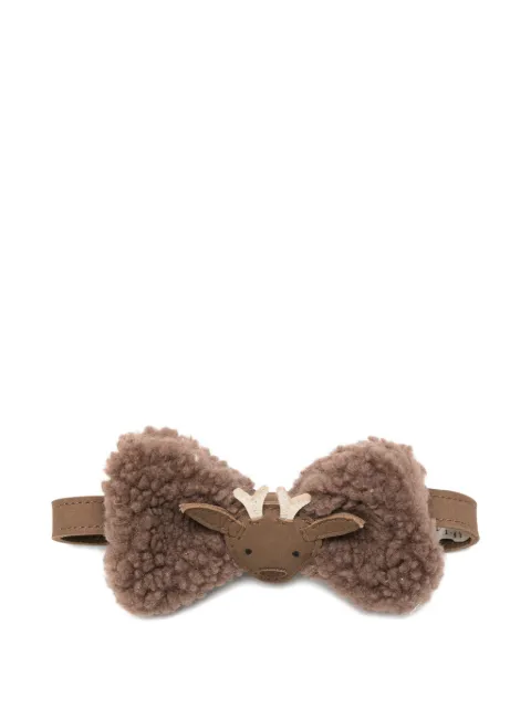 Donsje Nardoc reindeer-patch faux-shearling bow tie