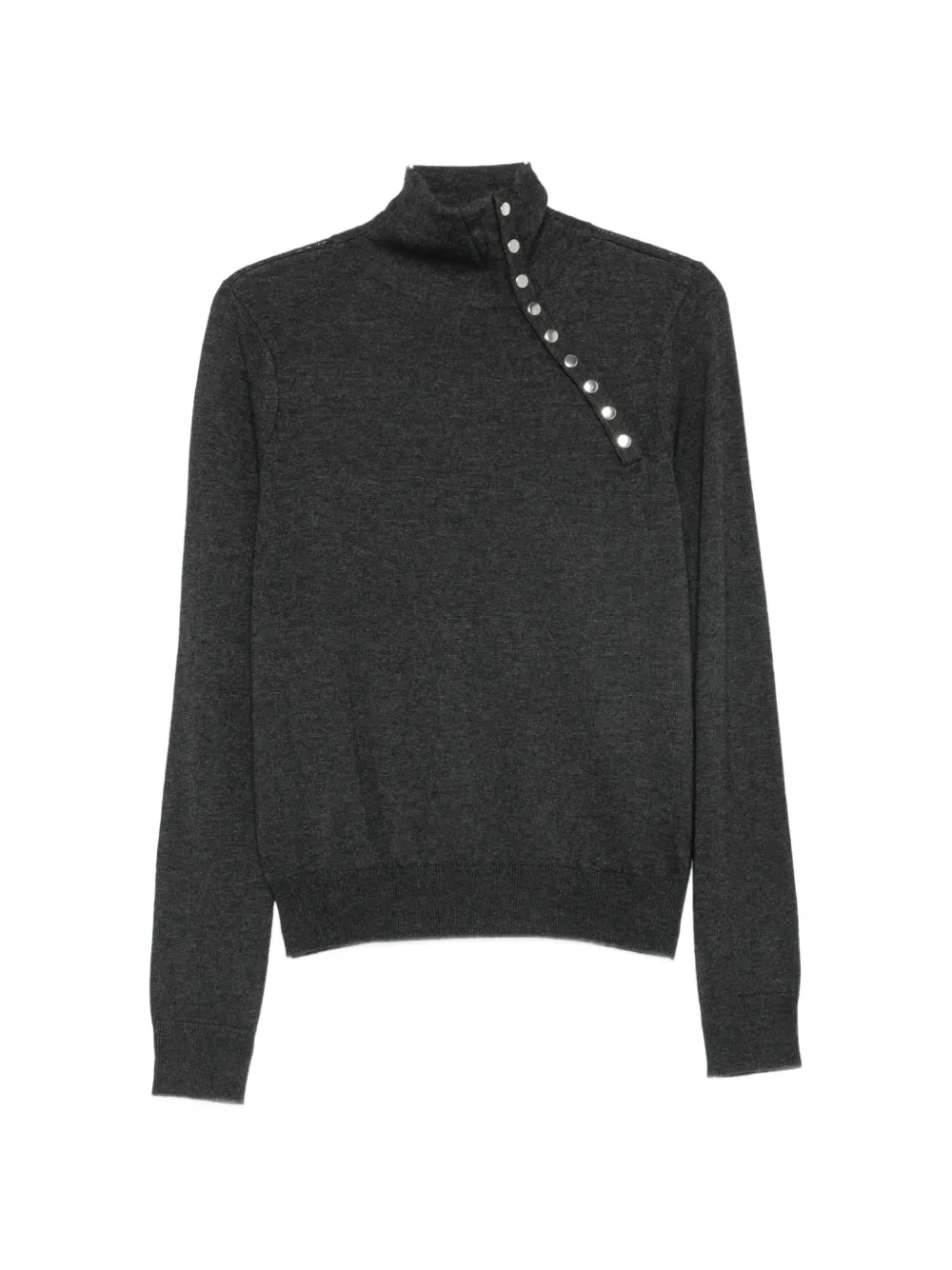 ISABEL MARANT Jovienne button-fastening high-neck sweater Grijs