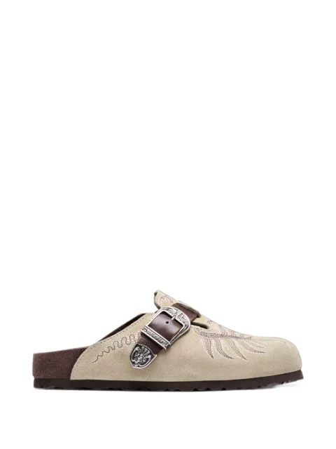 Birkenstock embroidered buckle-fastening mules