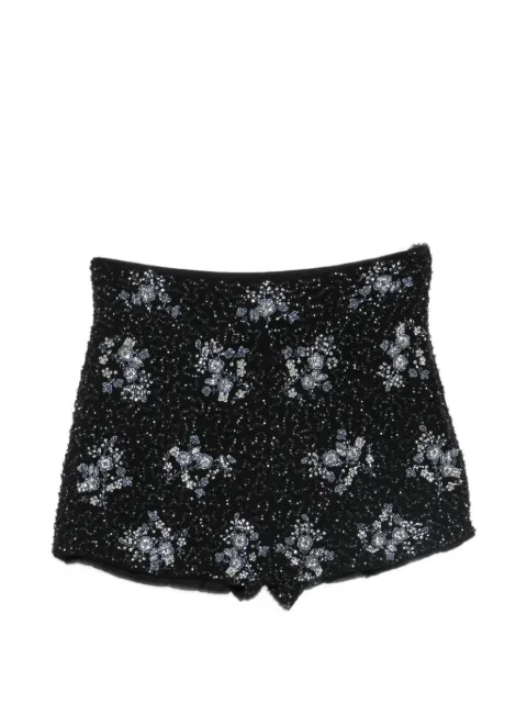 Antik Batik sequin-embellished floral-embroidered shorts