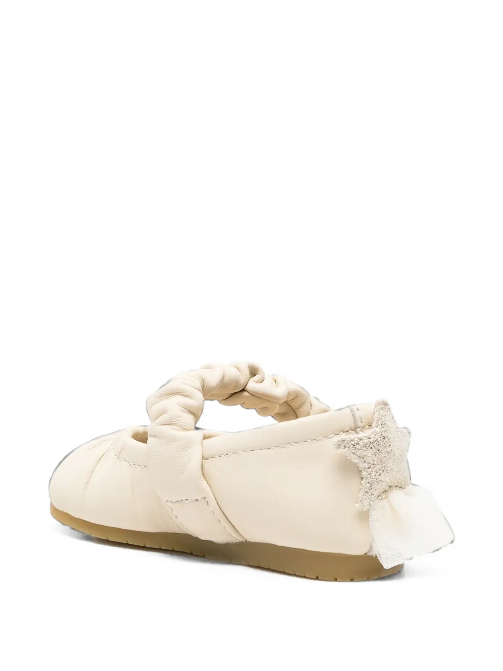 Donsje star-patch ruched-strap ballet flats - Toni neutri