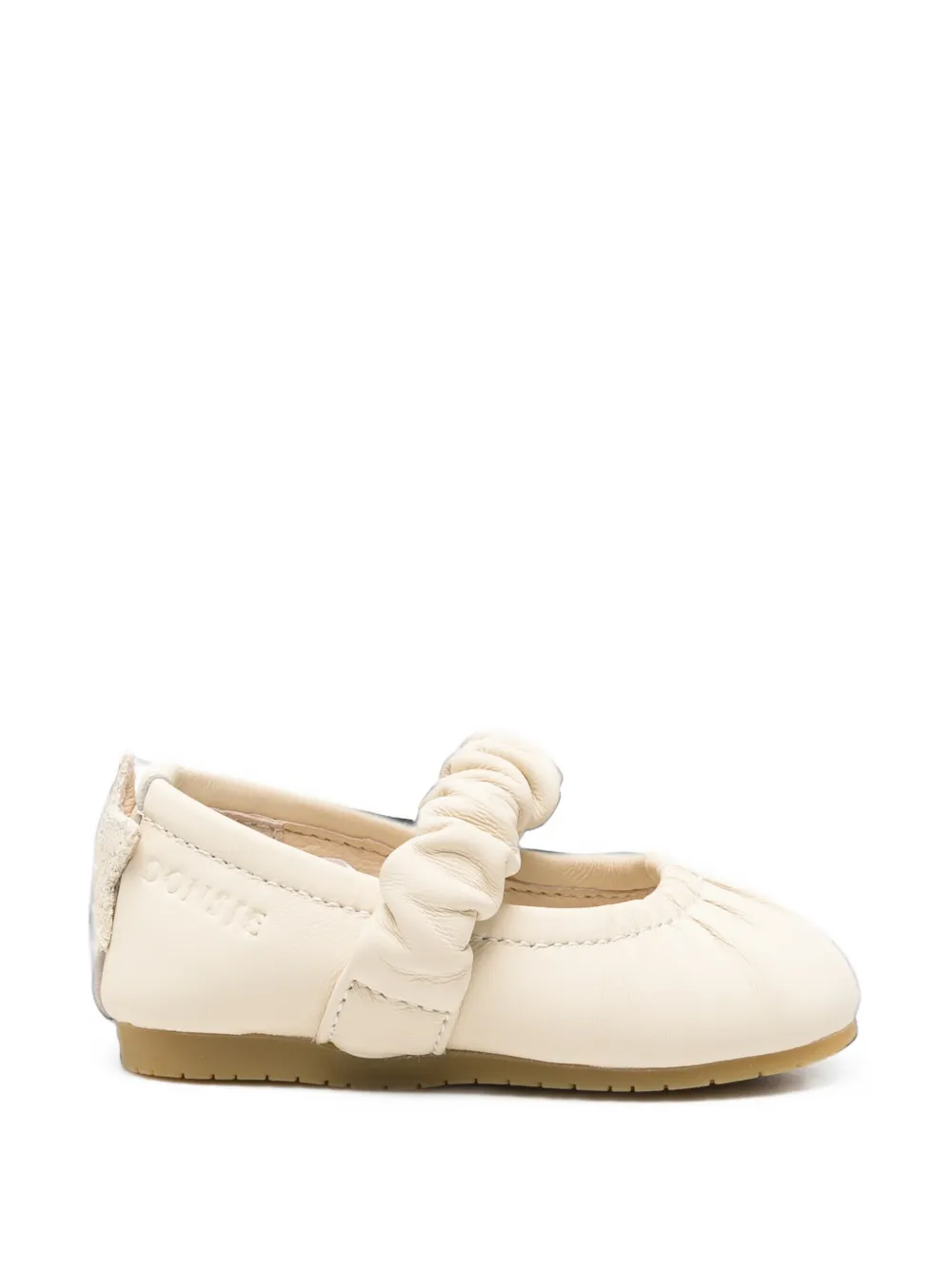 Donsje star-patch ruched-strap ballet flats - Toni neutri