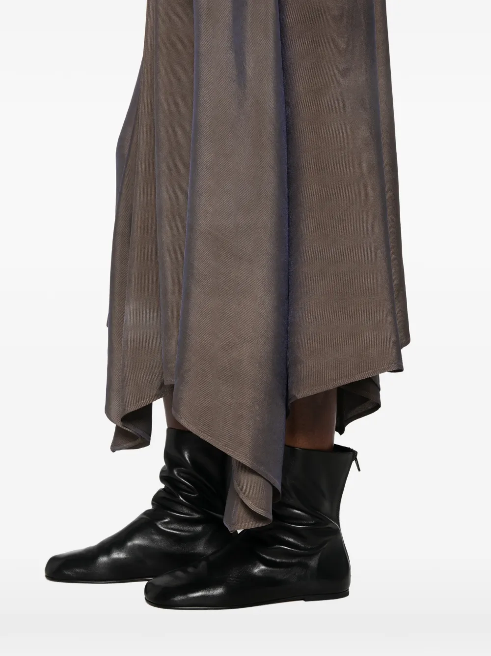 Uma Wang Acrry asymmetric spaghetti-strap midi dress Bruin