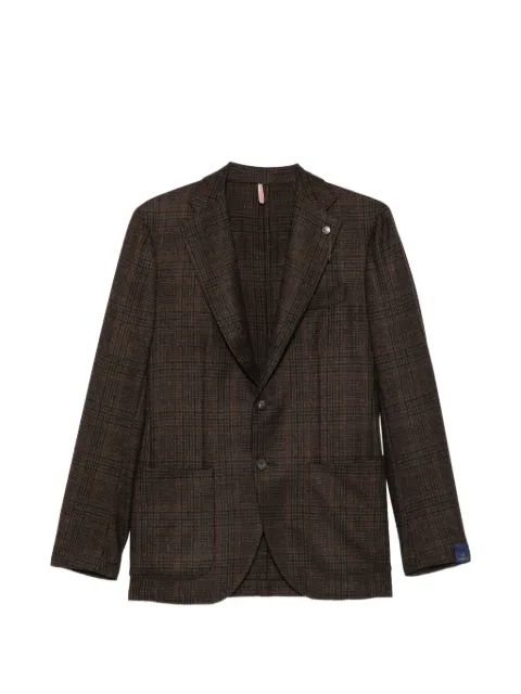 Santaniello check-pattern single-breasted blazer
