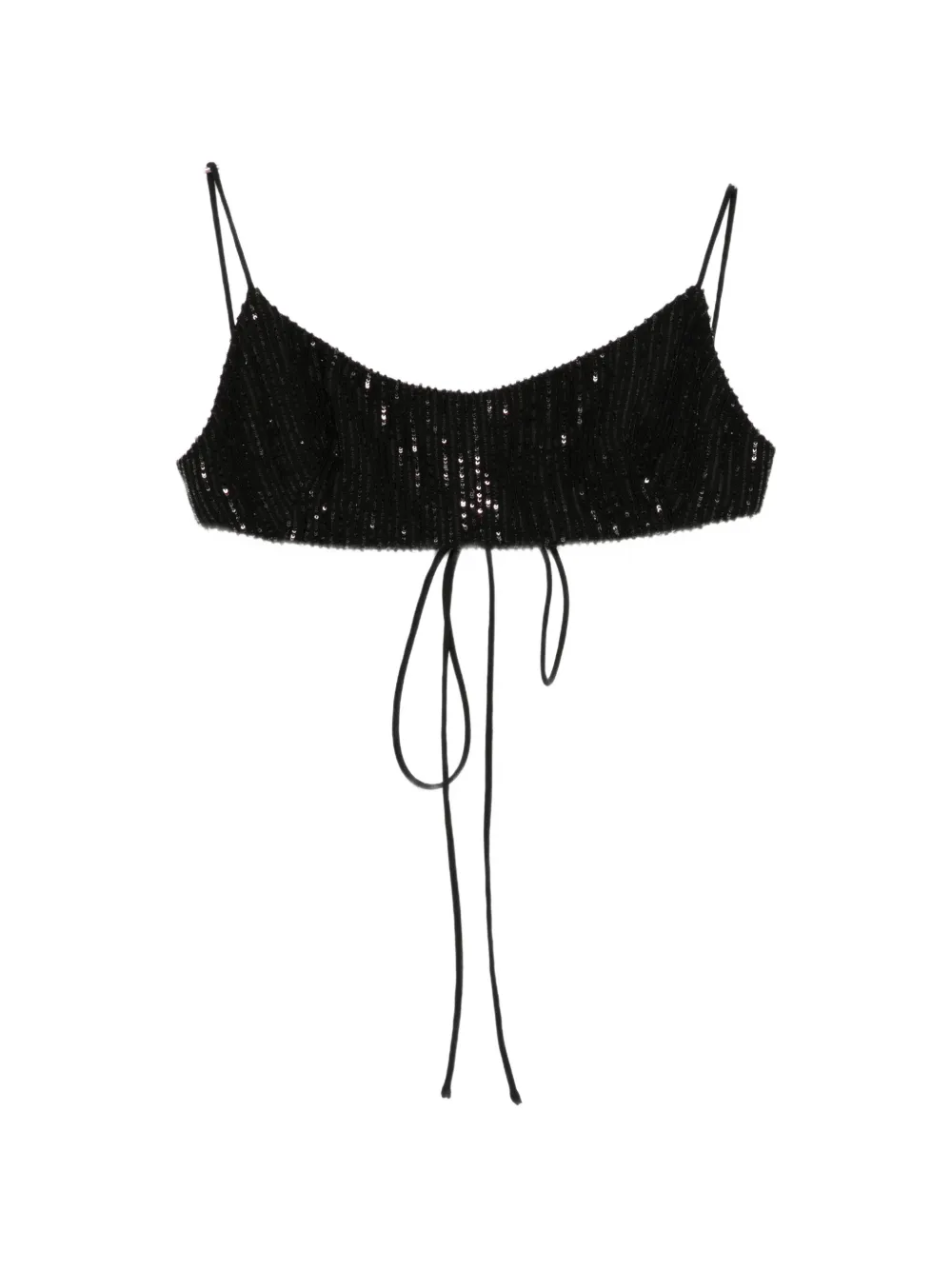 THE ANDAMANE sequin-embellished tie-fastening bralette - Schwarz
